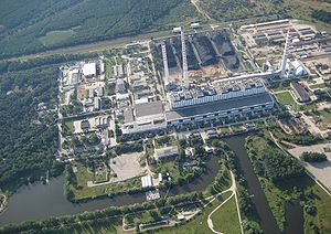 Aufnahme des Kraftwerks Dolna Odra 2009