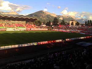 Der Parc des Sports d’Annecy am 27. August 2011 beim Spiel Evian TG gegen den FCO Dijon