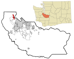 Pierce County Washington Incorporated and Unincorporated areas Gig Harbor Highlighted.svg