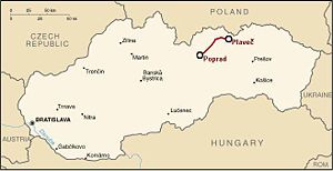 Strecke der Bahnstrecke Poprad–Plaveč