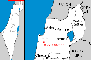 Lage von Ir haKarmel in Israel