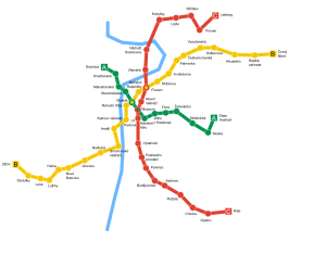 Strecke der U-Bahnlinie A (Prag)