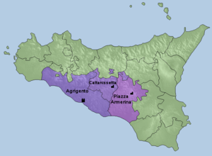 Karte der Kirchenprovinz Agrigent