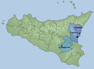 Karte der Kirchenprovinz Catania