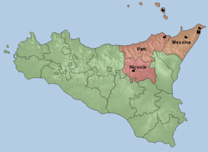 Karte der Kirchenprovinz Messina