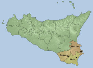 Karte der Kirchenprovinz Syrakus