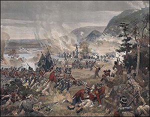 Tod von Generalmajor Brock in der Schlacht von Queenston Heights. Gemälde von John David Kelly, 1896.