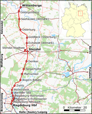 Strecke der Magdeburg-Wittenbergesche Eisenbahn
