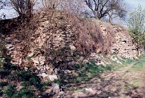 Reste der südlichen Stützmauer (1998)
