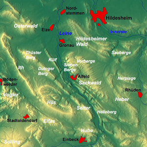 Übersichtskarte: Der Helleberg-Höhenzug unten rechts