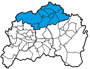 Lage des Bezirks Lütttringhausen in Remscheid