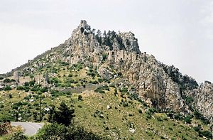 Blick zur Festung St. Hilarion bei Kyrenie