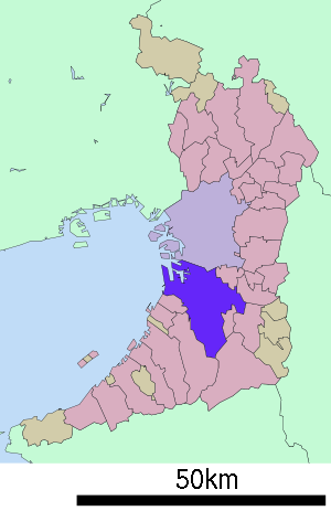 Lage Sakais in der Präfektur
