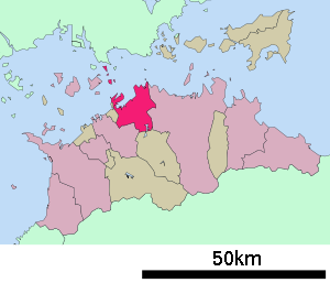 Lage Sakaides in der Präfektur