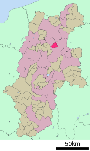 Lage Sakakis in der Präfektur