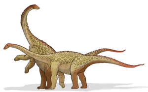 Künstlerische Lebendrekonstruktion von Saltasaurus loricatus