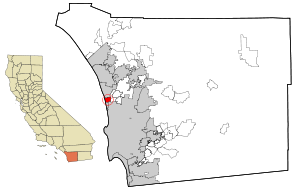 San Diego County California Incorporated and Unincorporated areas Solana Beach Highlighted.svg