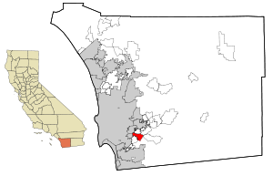 San Diego County California Incorporated and Unincorporated areas Spring Valley Highlighted.svg