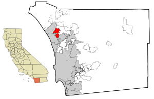 San Diego County California Incorporated and Unincorporated areas Vista Highlighted.svg