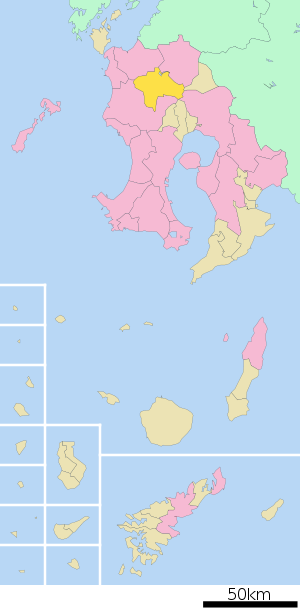Lage Satsumas in der Präfektur