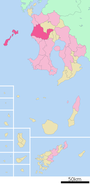 Lage Satsumasendais in der Präfektur