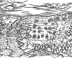 Holzstich der Schlacht aus dem Jahr 1550