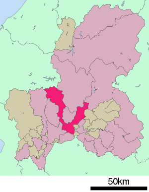 Lage Sekis in der Präfektur