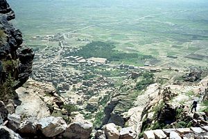 Shibam von Kaukaban aus gesehen