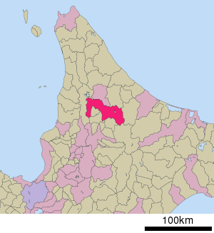 Lage Shibetsus in der Präfektur