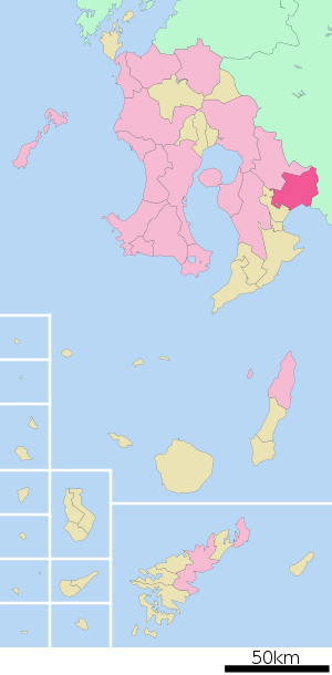Lage Shibushis in der Präfektur