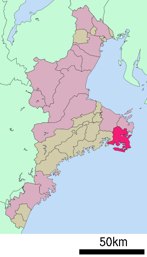 Lage Shimas in der Präfektur