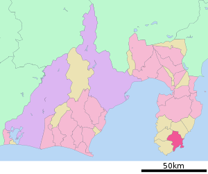Lage Shimodas in der Präfektur