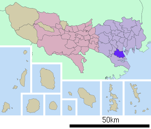 Lage Shinagawas in der Präfektur