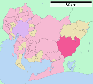 Lage Shinshiros in der Präfektur