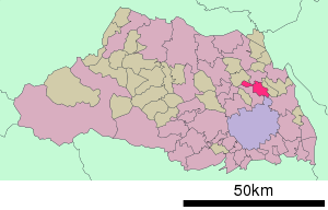 Lage Shiraokas in der Präfektur