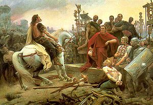 Vercingetorix unterwirft sich Caesar(Gemälde von Lionel-Noël Royer 1899)