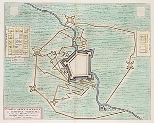 Karte der Belagerung von Joan Blaeu
