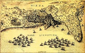 Belagerung der Stadt Nizza 1543.