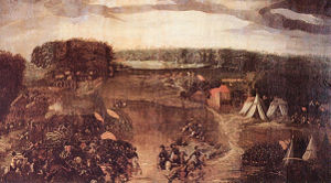 Die Schlacht bei Sievershausen als Ölgemälde um 1600