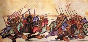 Die Bulgaren besiegen die Byzantiner bei Anchialos 917