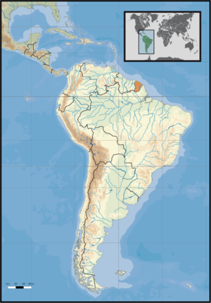 Position von Französisch-Guayana in Südamerika