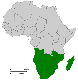 Karte des südlichen Afrika