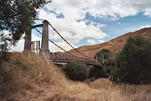 Die Springvale Hängebrücke über den Rangitikei-River