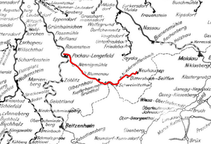 Strecke der Bahnstrecke Pockau-Lengefeld–Neuhausen