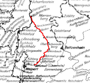 Strecke der Schmalspurbahn Wolkenstein–Jöhstadt