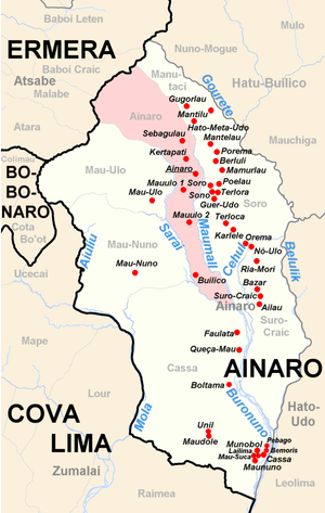 Der Suco Manutaci liegt im Nordosten des Subdistrikts Ainaro am Fluss Gourete.