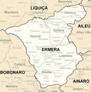Der Suco Estado liegt im Süden des Subdistrikts Ermera.