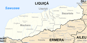 Der Suco Ulmera liegt im Osten des Distrikts. Der Ort Ulmera liegt im Norden an der Küste des Distrikts Liquiçá.