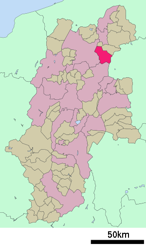 Lage Suzakas in der Präfektur