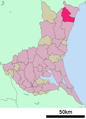 Lage Takahagis in der Präfektur